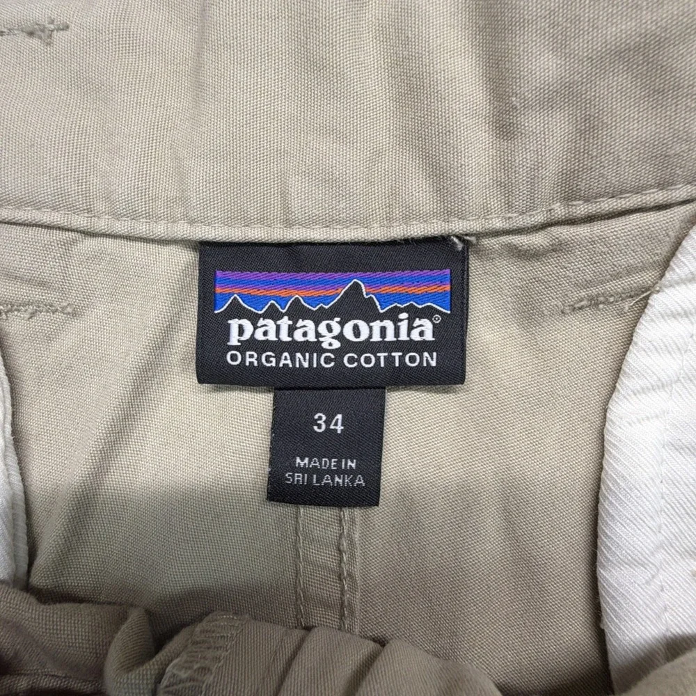 Patagonia Shorts Mens 34 Khaki Organic Cotton Chino Flat Front Casual Beige